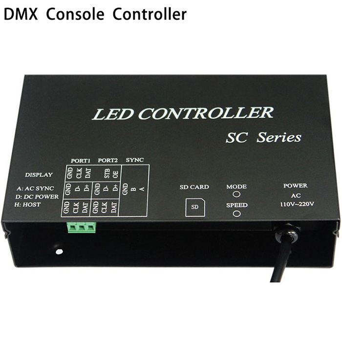 AC 220V LED controller work with DMX512 console occupy 3 channels support dozens of chips WS2812 WS2811 controller strip controller For addressable led strip
